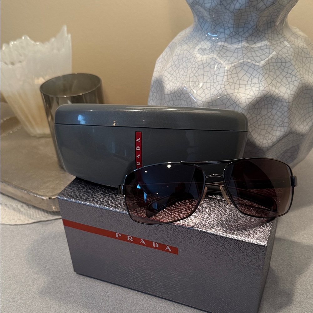Prada Black Sunglasses with Gray Case